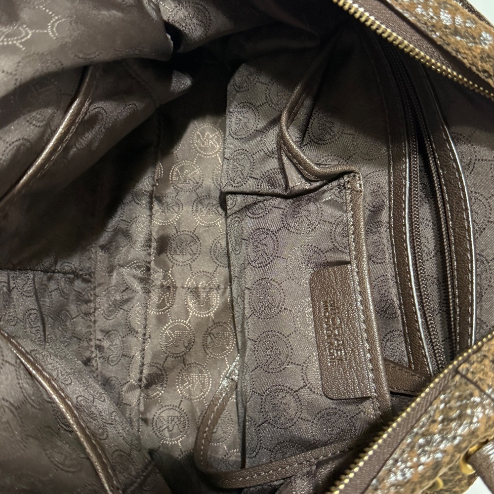 Michael Kors Brown Python Embossed Leather Satchel - image 7